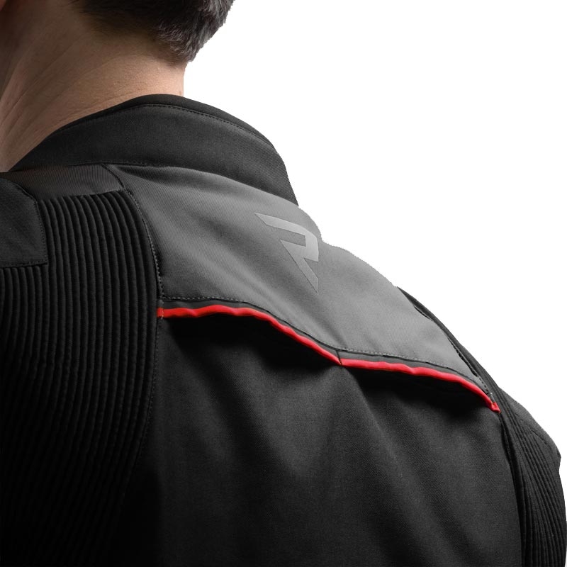 Rebelhorn Swift mootorrattajakk must-tumehall-punane