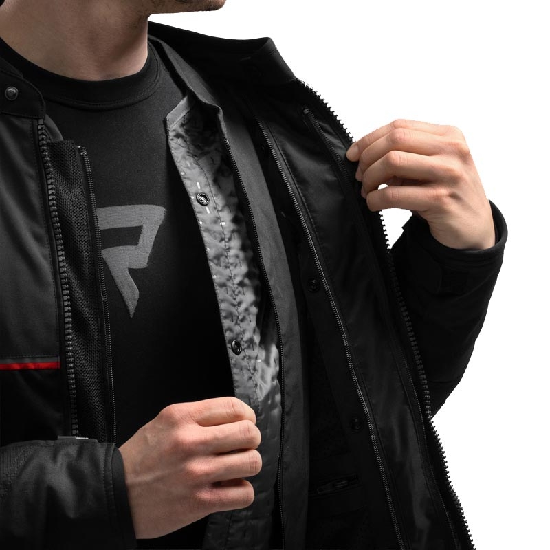 Rebelhorn Swift mootorrattajakk must-tumehall-punane