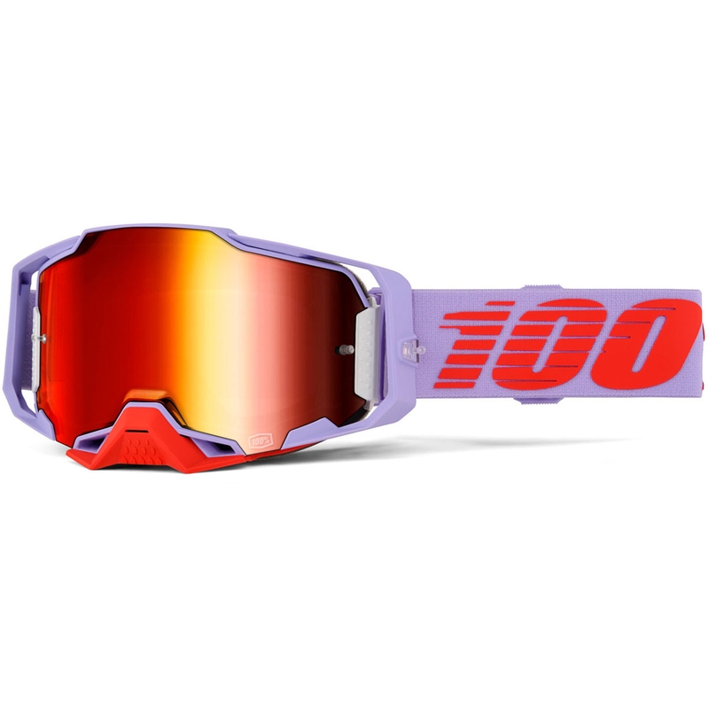 100% Armega Fausto motokrossiprillid punase pleksiklaasiga
