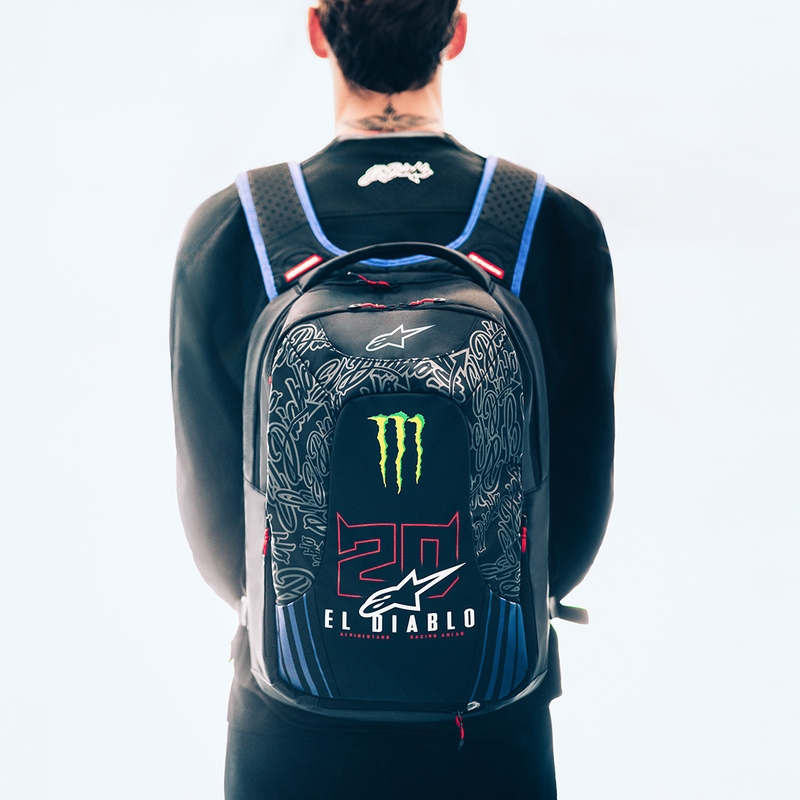 Alpinestars City Hunter V2 FQ20 Monster Collection seljakott must-punane-sinine-roheline 22 L