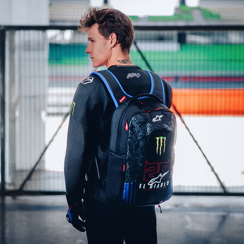Alpinestars City Hunter V2 FQ20 Monster Collection seljakott must-punane-sinine-roheline 22 L