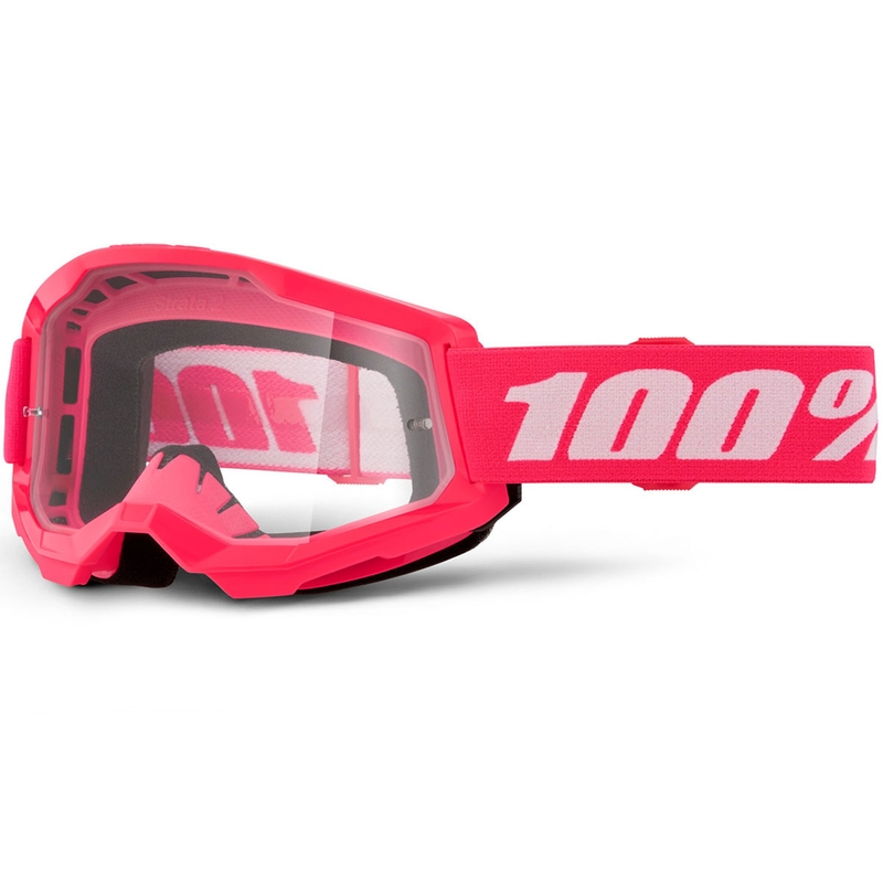 Motokrossiprillid 100% STRATA 2 NEW roosad läbipaistva pleksiklaasiga