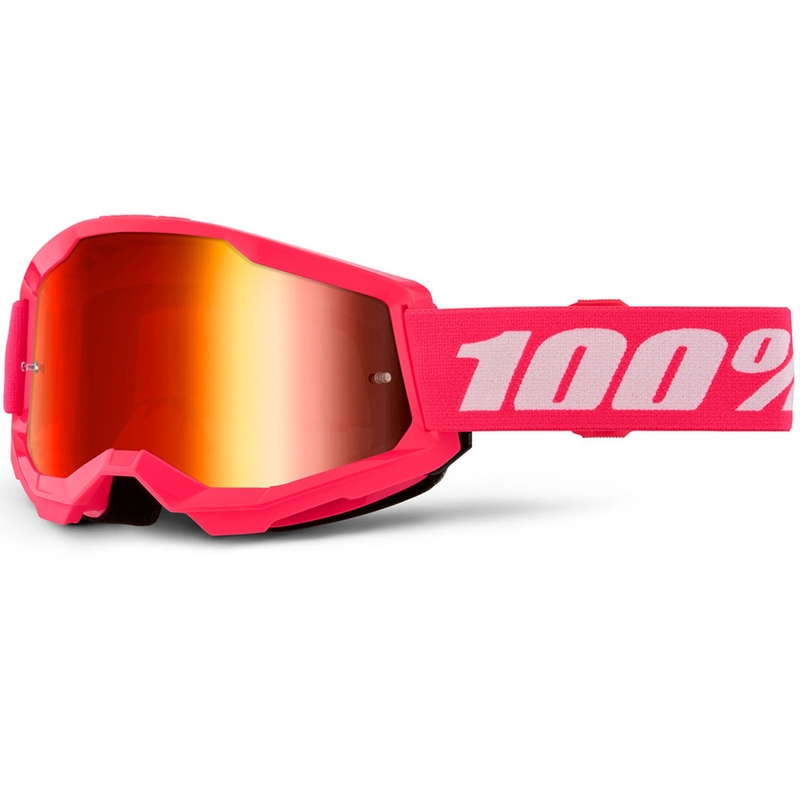 Motokrossiprillid 100% STRATA 2 NEW roosad punase pleksiklaasiga