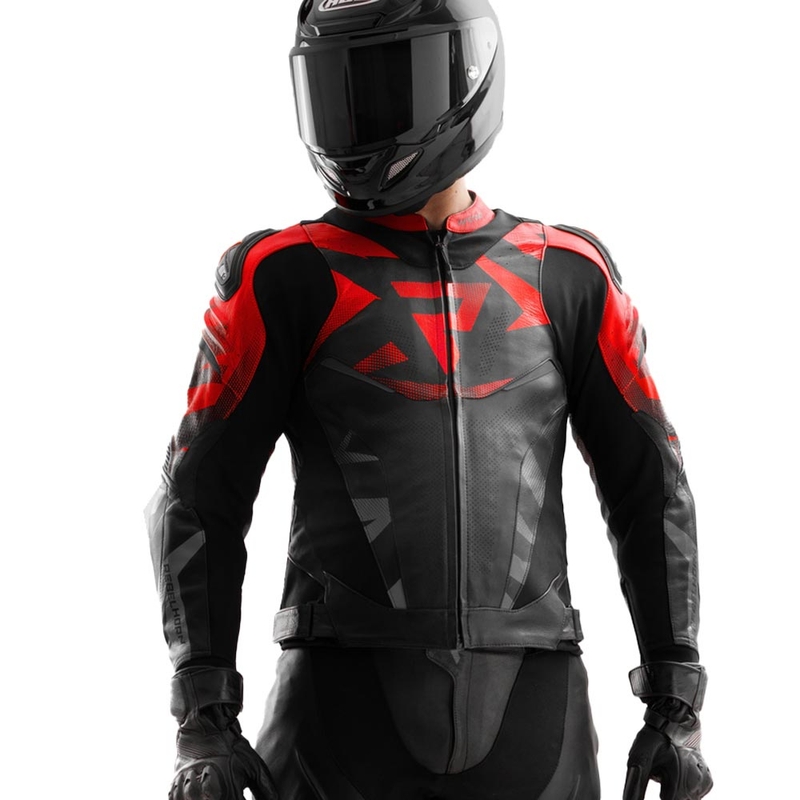 Rebelhorn Inferno nahkjakk must-punane