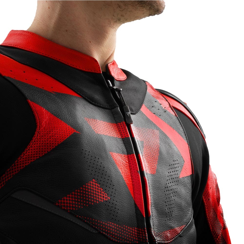 Rebelhorn Inferno nahkjakk must-punane