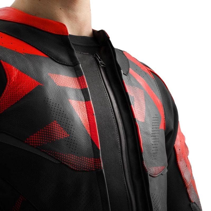 Rebelhorn Inferno nahkjakk must-punane