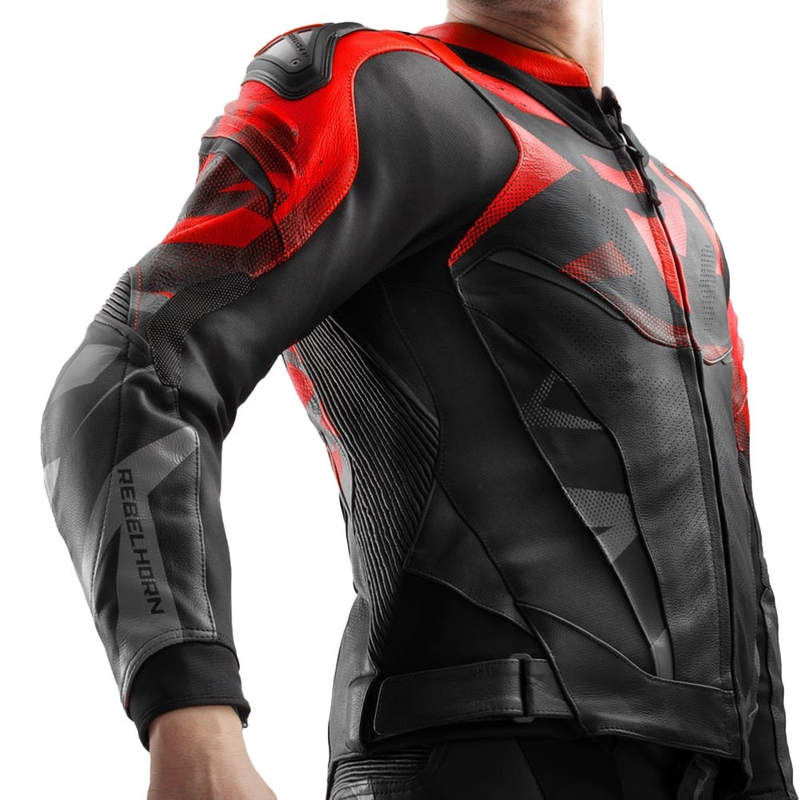 Rebelhorn Inferno nahkjakk must-punane