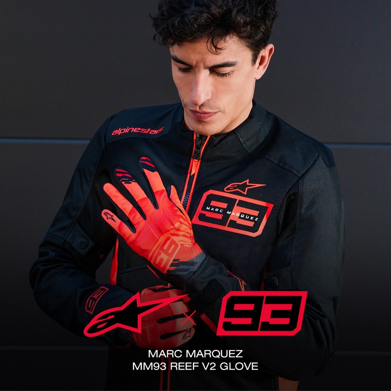 Alpinestars Reef V2 MM93 mootorratta kindad Fluo Collection punane-punane-must