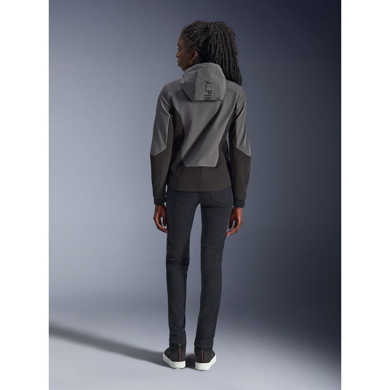 Alpinestars Stella Radium Tech naiste mootorrattajope kapuutsiga, tumehall-must-roosa