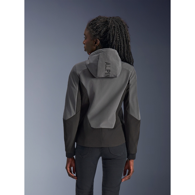 Alpinestars Stella Radium Tech naiste mootorrattajope kapuutsiga, tumehall-must-roosa