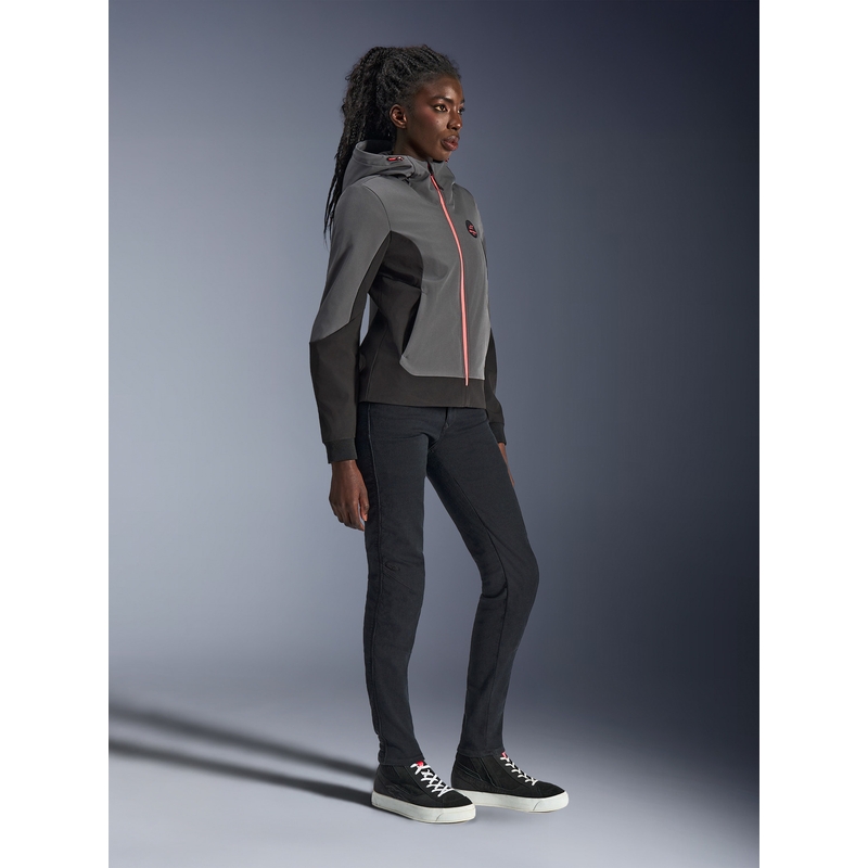 Alpinestars Stella Radium Tech naiste mootorrattajope kapuutsiga, tumehall-must-roosa