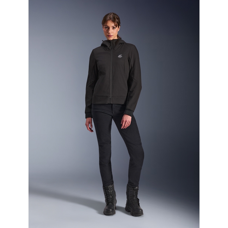 Alpinestars Stella Radium Tech naiste mootorrattajope kapuutsiga, must