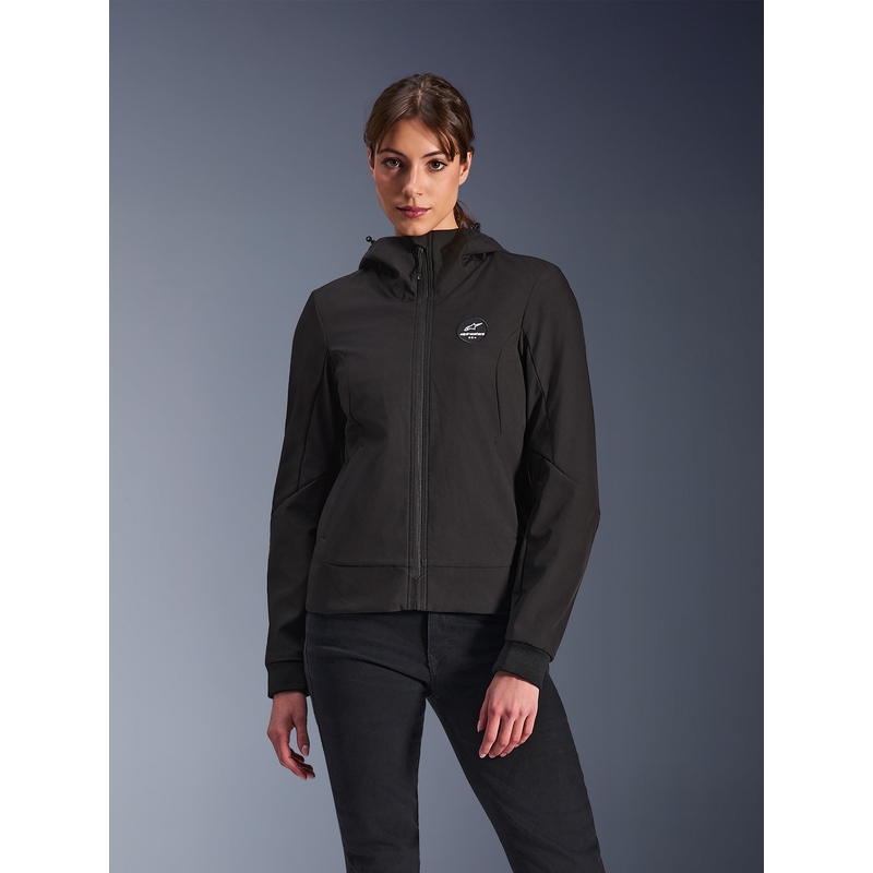 Alpinestars Stella Radium Tech naiste mootorrattajope kapuutsiga, must