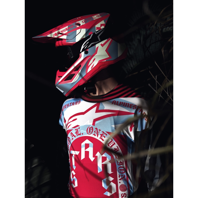 Alpinestars Supertech S-M7 limiteeritud väljaande Beast Coast motokrossi kiiver hall-must-oranž