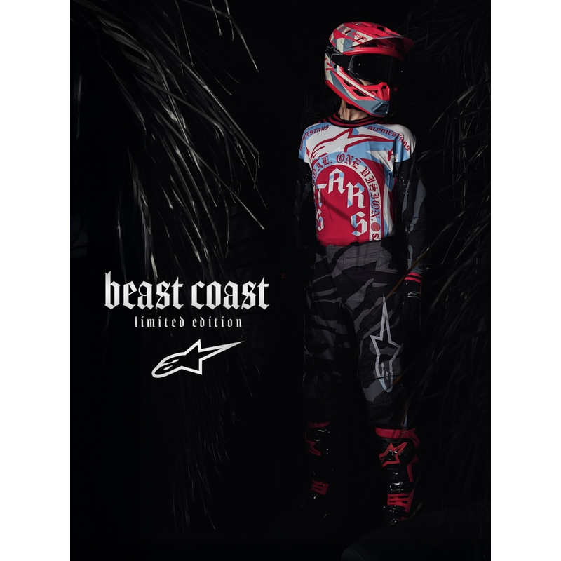 Alpinestars Supertech S-M7 limiteeritud väljaande Beast Coast motokrossi kiiver hall-must-oranž