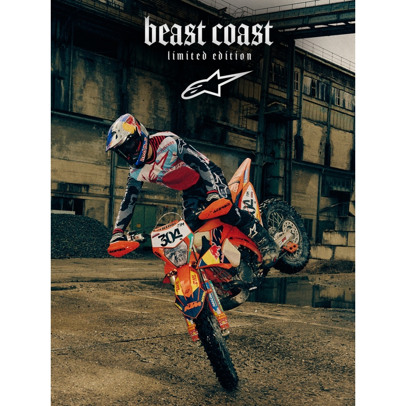 Alpinestars Supertech S-M7 limiteeritud väljaande Beast Coast motokrossi kiiver hall-must-oranž