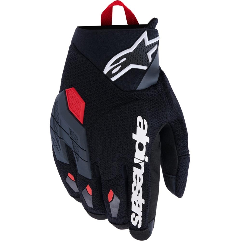 Alpinestars Durack mootorratta kindad tumehall-punane