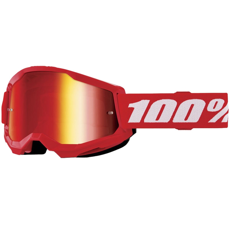 Laste motokrossiprillid 100% STRATA 2 punane punane pleksiklaas