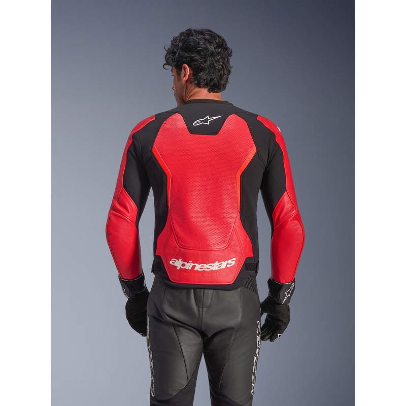 Alpinestars GP Force V2 Airflow nahkjakk, fluorestsentse punane-must-valge