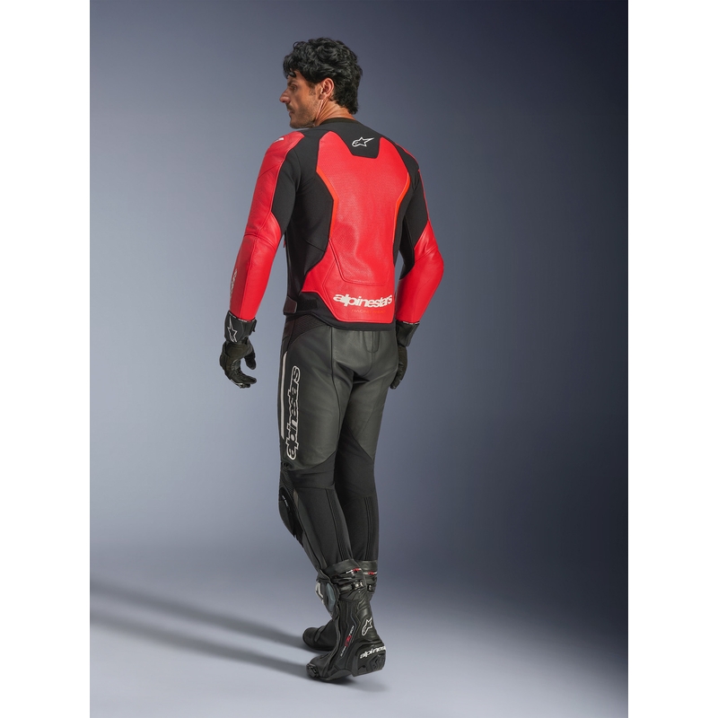 Alpinestars GP Force V2 Airflow nahkjakk, fluorestsentse punane-must-valge