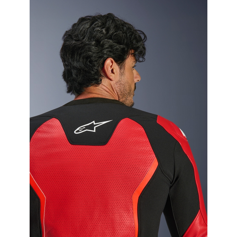 Alpinestars GP Force V2 Airflow nahkjakk, fluorestsentse punane-must-valge