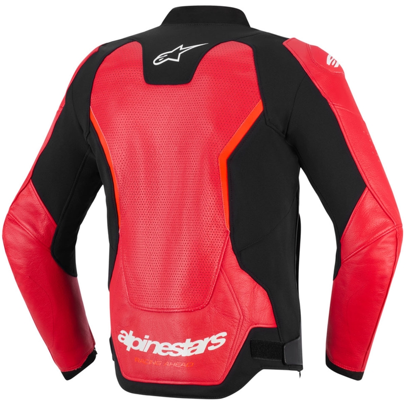 Alpinestars GP Force V2 Airflow nahkjakk, fluorestsentse punane-must-valge