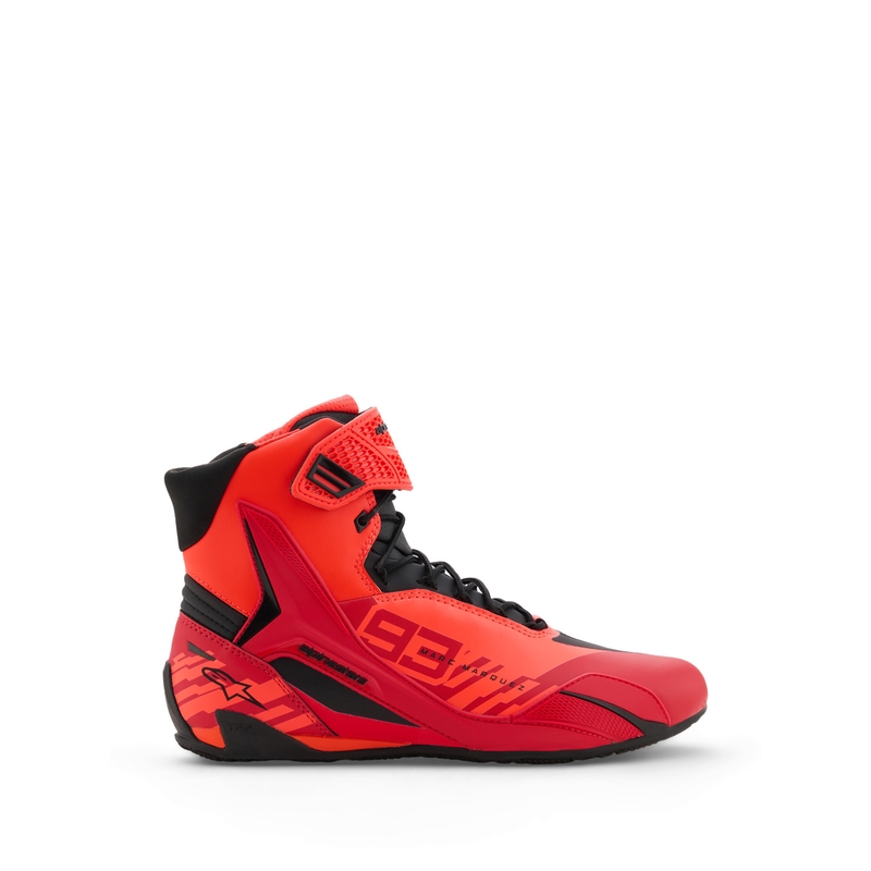 Alpinestars Faster-4 MM93 mootorrattasaapad, fluo kollektsioon, punane-punane-must