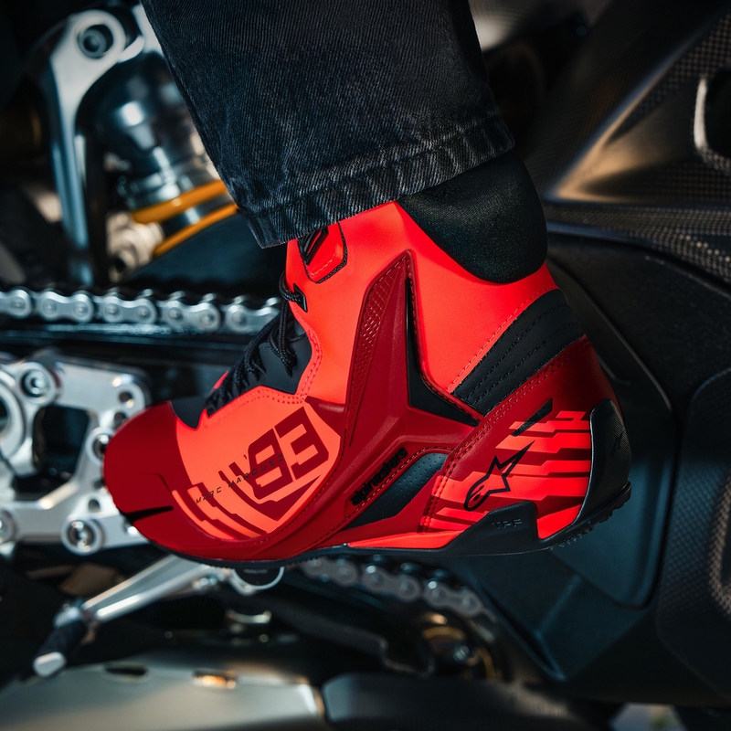 Alpinestars Faster-4 MM93 mootorrattasaapad, fluo kollektsioon, punane-punane-must