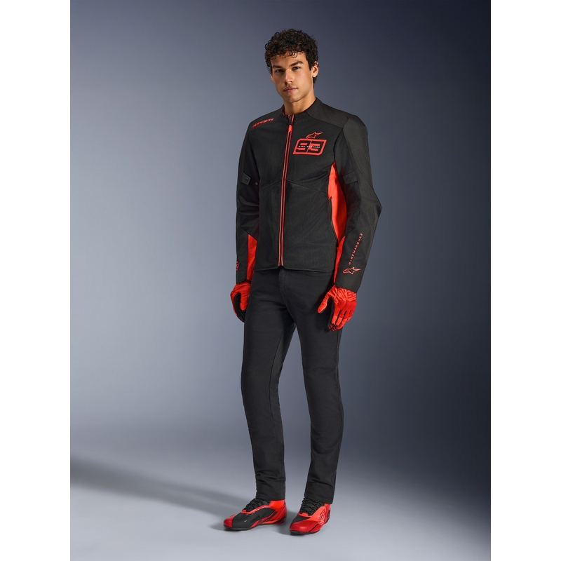 Alpinestars C-1 AIR MM93 mootorratta jope, fluo kollektsioon, punane-punane-must
