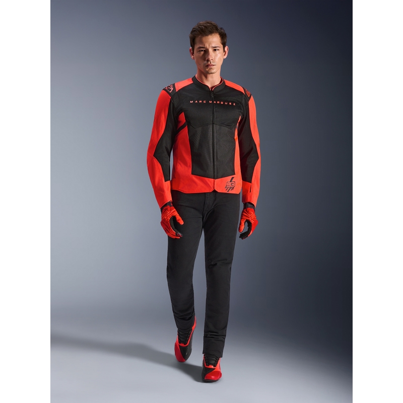 Alpinestars T-SPS Air V2 MM93 mootorratta jope, fluo kollektsioon, punane-must