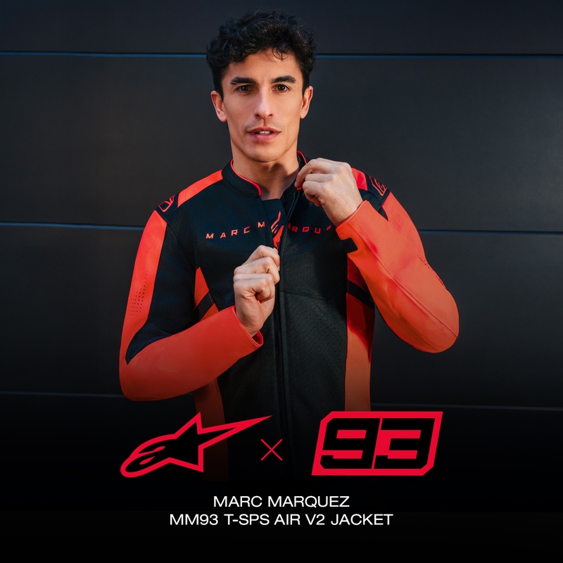 Alpinestars T-SPS Air V2 MM93 mootorratta jope, fluo kollektsioon, punane-must