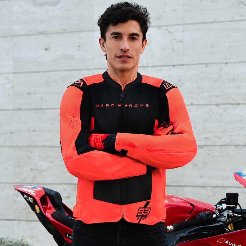 Alpinestars T-SPS Air V2 MM93 mootorratta jope, fluo kollektsioon, punane-must