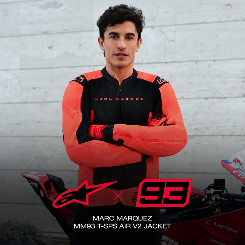 Alpinestars T-SPS Air V2 MM93 mootorratta jope, fluo kollektsioon, punane-must