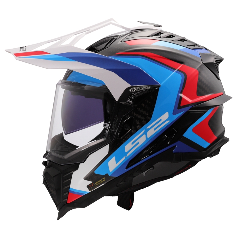 Enduro mootorrattakiiver LS2 MX701 Explorer C Frontier II valge-sinine - II kvaliteet - II. kvaliteet