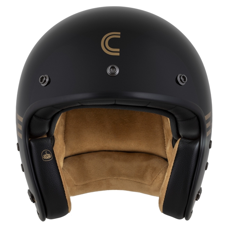 Cassida Eso Jawa Pérák avatud kiiver must pärlkuldne - II kvaliteet - II. kvaliteet