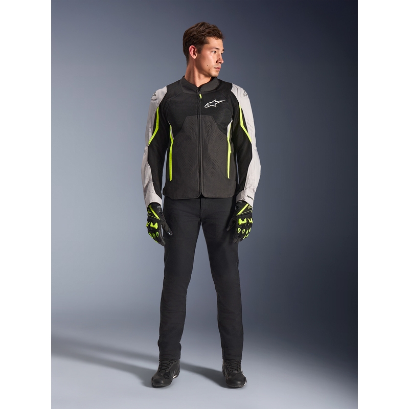 Alpinestars AST V3 Air mootorratta jope valge-fluorestseeriv kollane-must