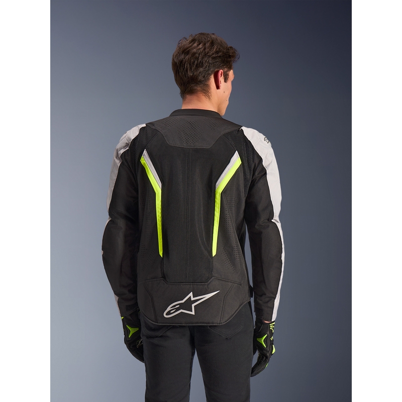 Alpinestars AST V3 Air mootorratta jope valge-fluorestseeriv kollane-must