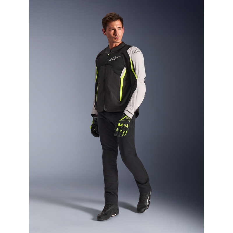 Alpinestars AST V3 Air mootorratta jope valge-fluorestseeriv kollane-must