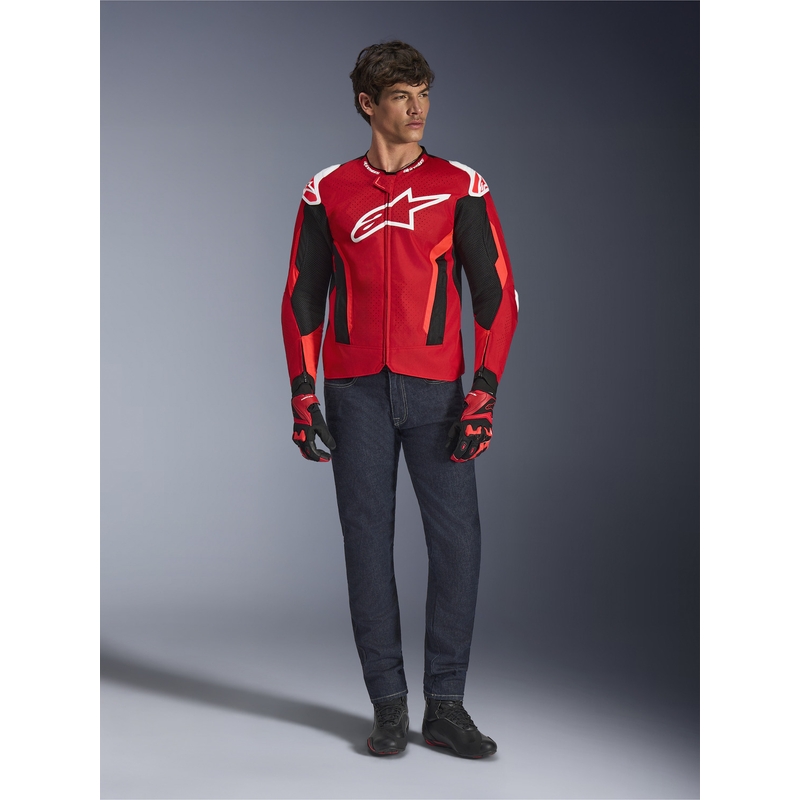Alpinestars T-GP Air mootorratta jope punane-fluorestseeriv punane-valge-must