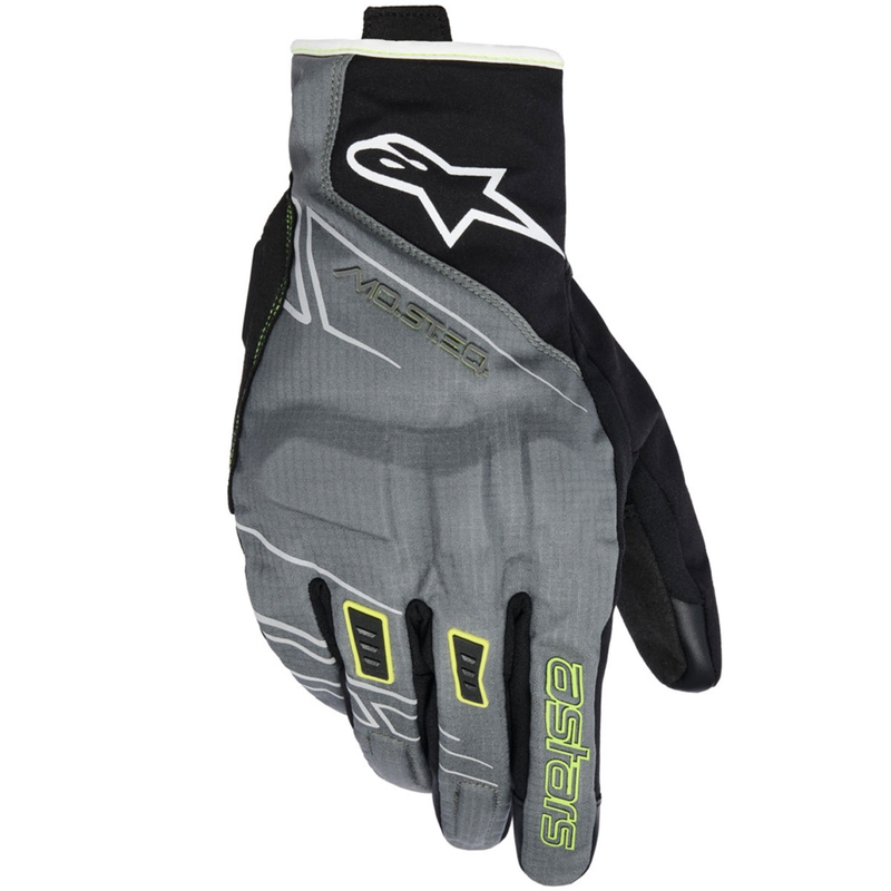 Alpinestars MOBLAST veekindlad mootorratta kindad hall-must-fluorestseeruv kollane-valge