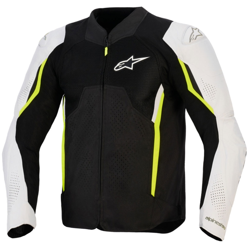 Alpinestars AST V3 Air mootorratta jope valge-fluorestseeriv kollane-must