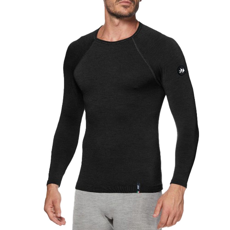 Termo pikkade varrukatega T-särk SIXS TS2 MERINOS must