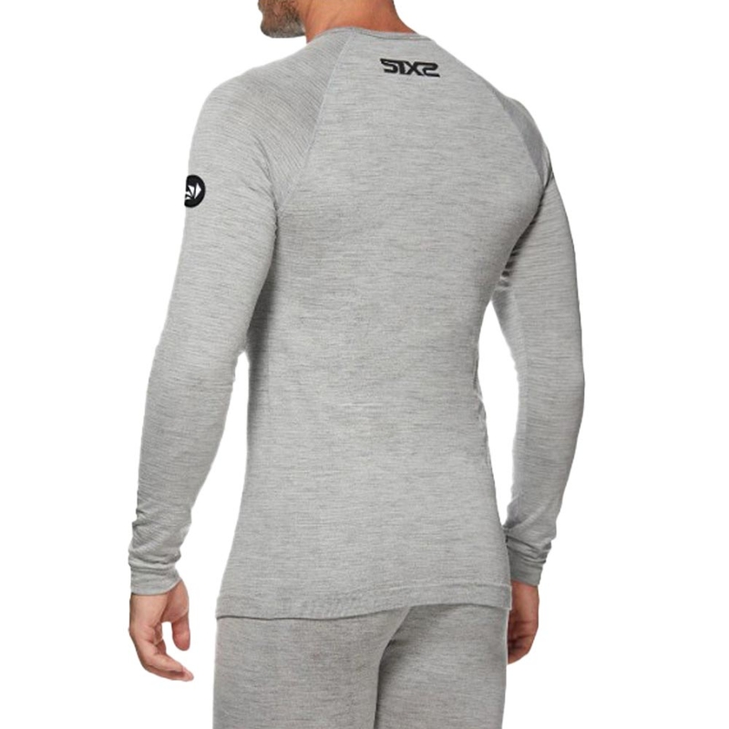 Termo pikkade varrukatega T-särk SIXS TS2 MERINOS hall