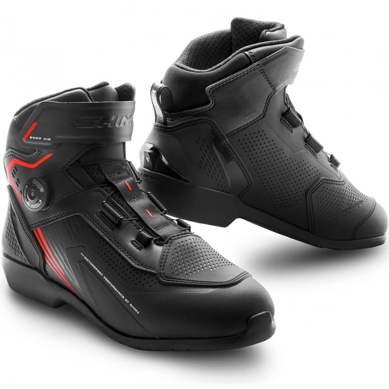 Shima Enzo Air mootorrattasaapad must-punased