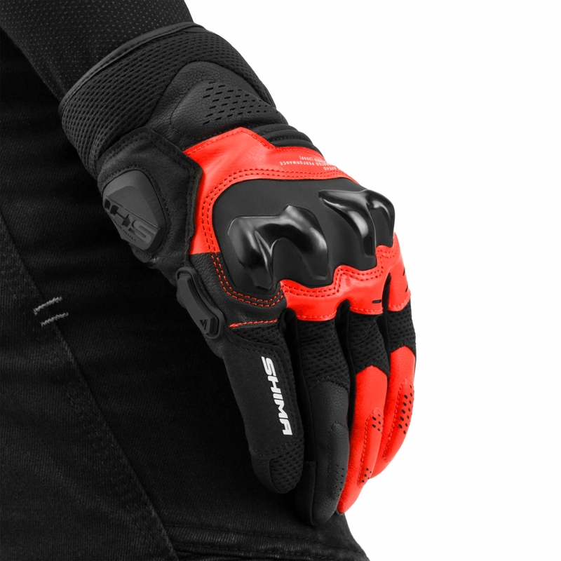 Shima Spark 3.0 mootorratta kindad fluo punased