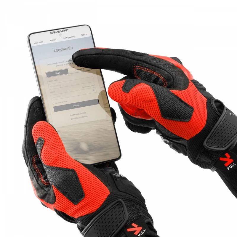 Shima Spark 3.0 mootorratta kindad fluo punased