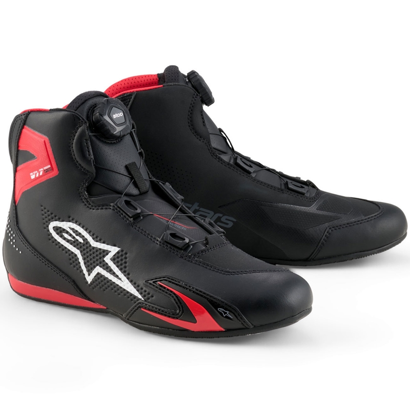 Alpinestars Celer mootorrattasaapad must-punane-valge
