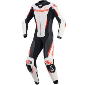Naiste nahkne mootorrattaülikond Alpinestars Stella GP-R7 valge-fluo punane-must