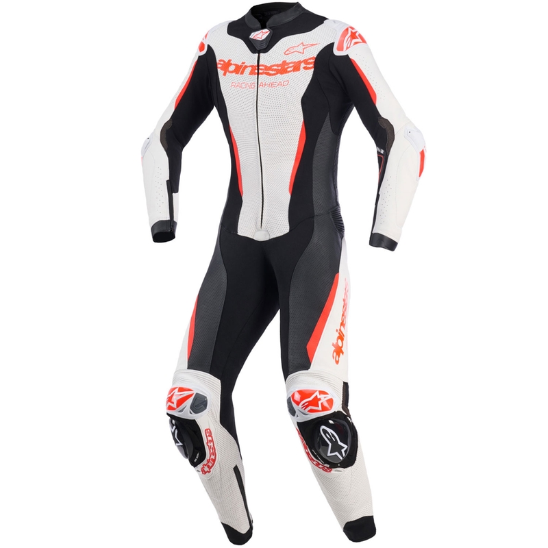 Naiste nahkne mootorrattaülikond Alpinestars Stella GP-R7 valge-fluo punane-must
