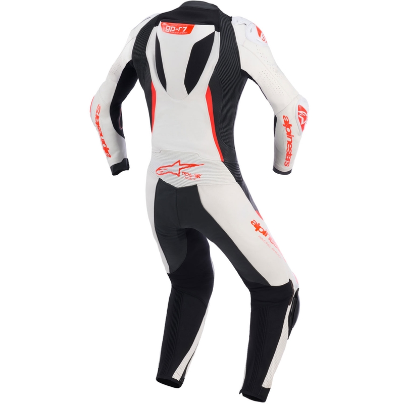 Naiste nahkne mootorrattaülikond Alpinestars Stella GP-R7 valge-fluo punane-must